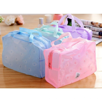 Floral Print Travel Waterproof Cosmetic Bag Bath Receiving Bag